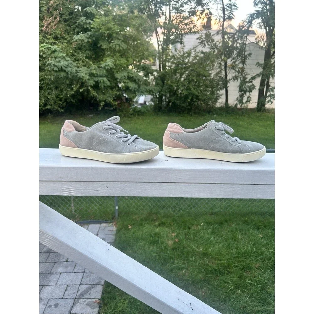 Naturalizer Morrison Men’s 7M Gray Pink Lace Up Round Toe Leather Sneakers EU 37